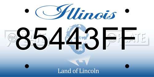 85443FF Illinois License Plate