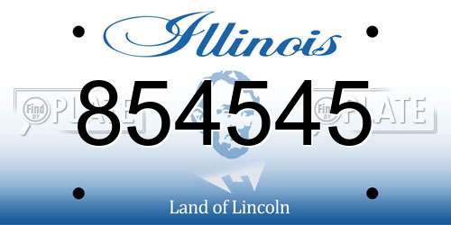 854545 Illinois License Plate