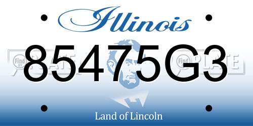 85475G3 Illinois License Plate