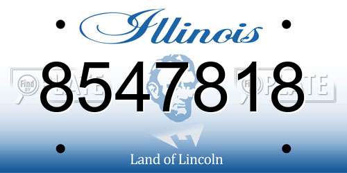 8547818 Illinois License Plate