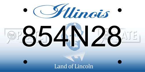 854N28 Illinois License Plate