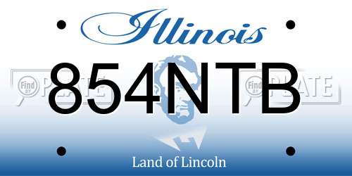 854NTB Illinois License Plate