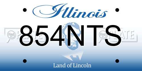 854NTS Illinois License Plate