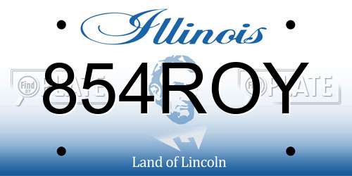 854ROY Illinois License Plate