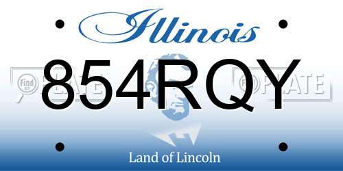 854RQY Illinois License Plate