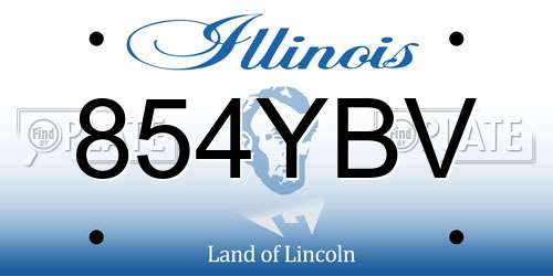 854YBV Illinois License Plate