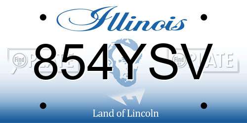 854YSV Illinois License Plate