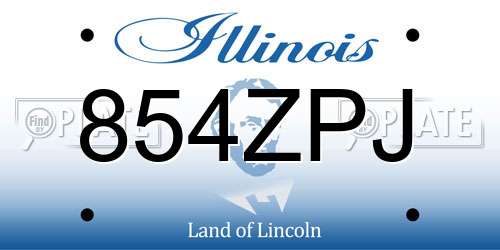 854ZPJ Illinois License Plate