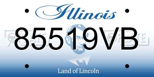 85519VB Illinois License Plate
