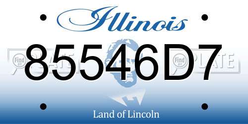 85546D7 Illinois License Plate