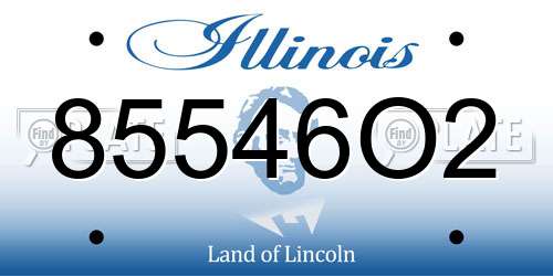 85546O2 Illinois License Plate
