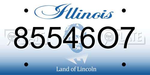85546O7 Illinois License Plate