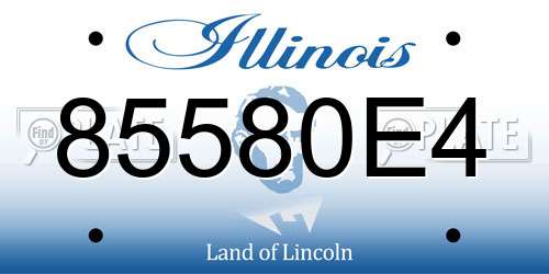 85580E4 Illinois License Plate