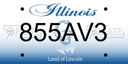 855AV3 Illinois License Plate