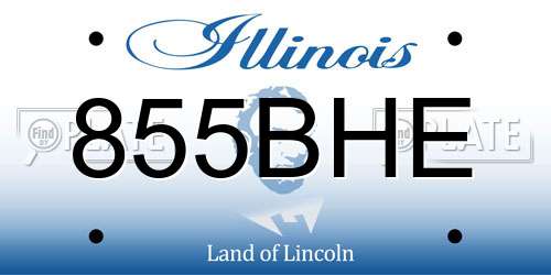 855BHE Illinois License Plate