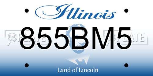 855BM5 Illinois License Plate