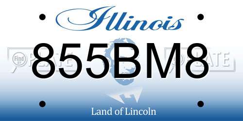 855BM8 Illinois License Plate
