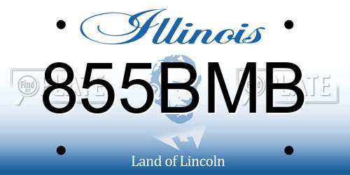 855BMB Illinois License Plate
