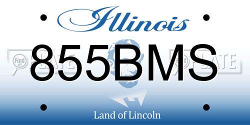 855BMS Illinois License Plate
