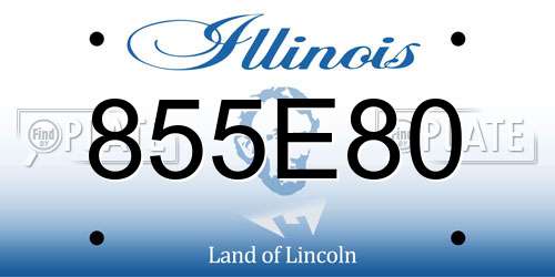 855E80 Illinois License Plate