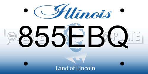855EBQ Illinois License Plate