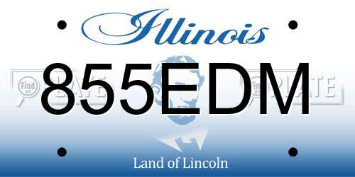 855EDM Illinois License Plate