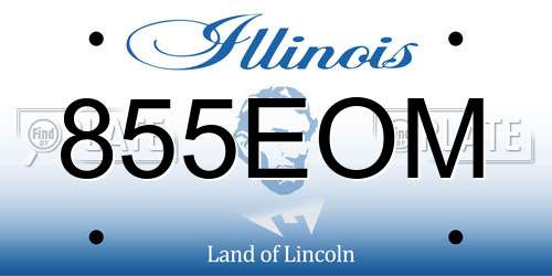 855EOM Illinois License Plate
