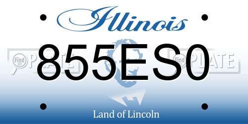 855ES0 Illinois License Plate