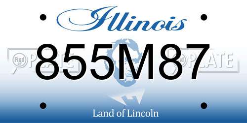 855M87 Illinois License Plate