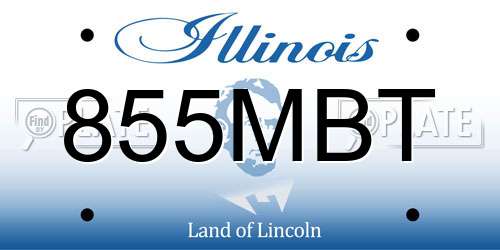 855MBT Illinois License Plate