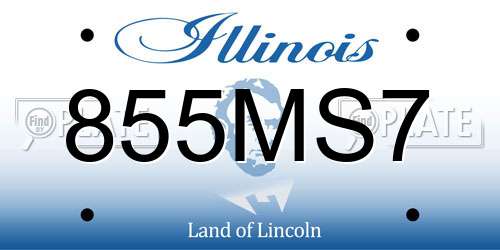 855MS7 Illinois License Plate