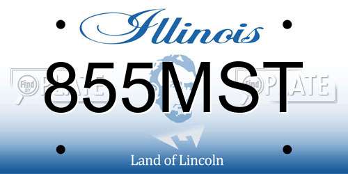 855MST Illinois License Plate