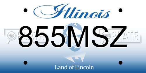 855MSZ Illinois License Plate