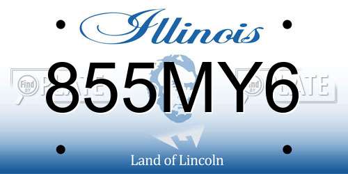 855MY6 Illinois License Plate