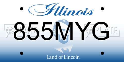 855MYG Illinois License Plate