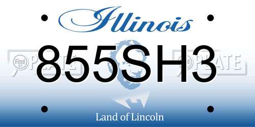 855SH3 Illinois License Plate