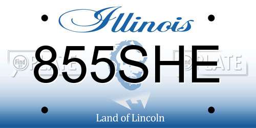 855SHE Illinois License Plate