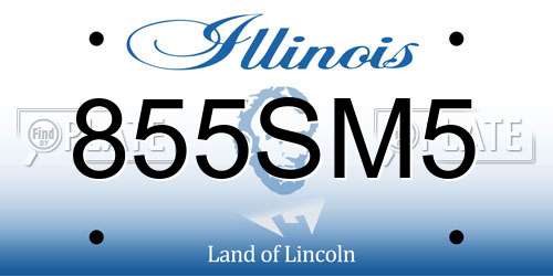 855SM5 Illinois License Plate