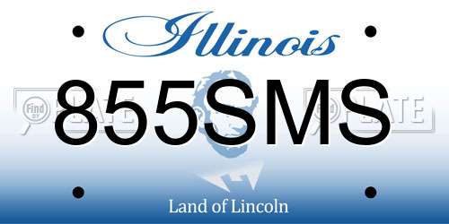 855SMS Illinois License Plate