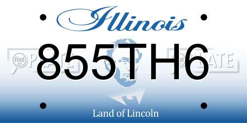 855TH6 Illinois License Plate
