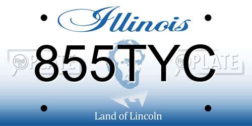 855TYC Illinois License Plate