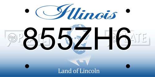 855ZH6 Illinois License Plate