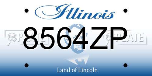 8564ZP Illinois License Plate
