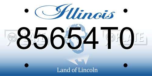 85654T0 Illinois License Plate
