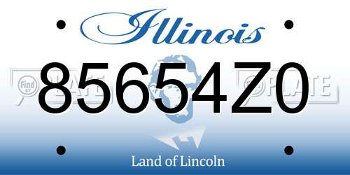 85654Z0 Illinois License Plate