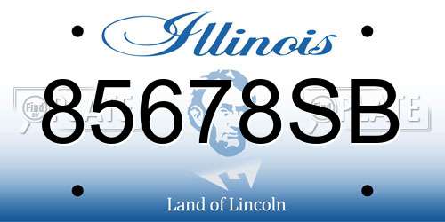 85678SB Illinois License Plate