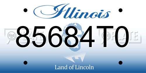85684T0 Illinois License Plate
