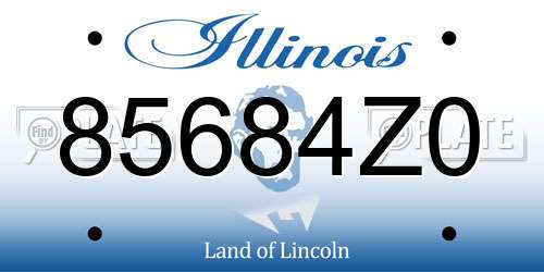 85684Z0 Illinois License Plate