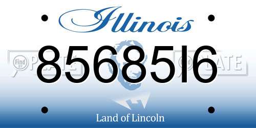 85685I6 Illinois License Plate