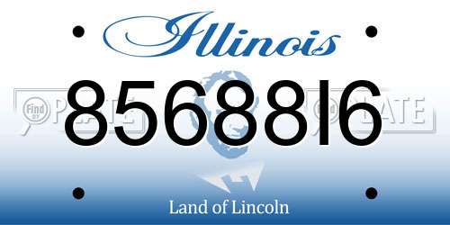85688I6 Illinois License Plate